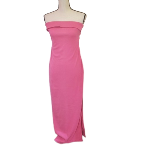 Who I Am Pink Tube Dress with Side Split and Back Cutout, Size 14, NWT - Picture 13 of 16